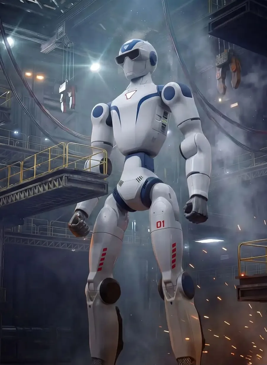 GEM humanoid robot standing in a factory hall